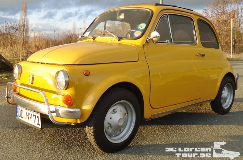 Fiat 500 mieten: kleiner sonnengelber Oldtimer für Hochzeit, Firmenevent, Fotoshooting, Mottoparty (0)